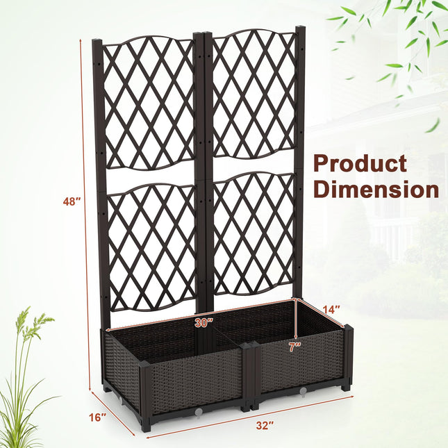 Dreamade 2 Pack Raised Garden Beds with Trellis