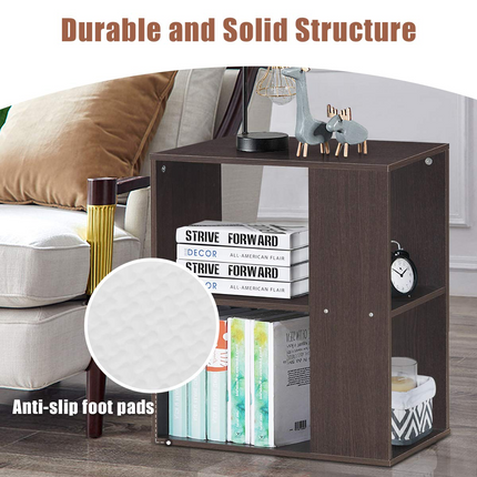 Dreamade End Table with Shelves 3-Tier Open Storage