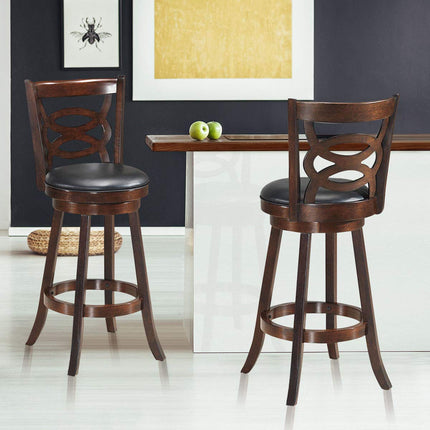 Dreamade Bar Stools, Counter Height Dining Chair, Fabric Upholstered 360 Degree Swivel