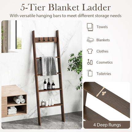 Dreamade Bamboo Blanket Ladder