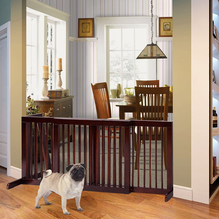 Adjustable Freestanding Pet Gate Step Over Fence - Dreamade