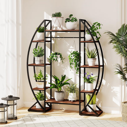 Dreamade Plant Stand Indoor with Grow Lights 10-Tier 63" Tall Metal Plant Shelf