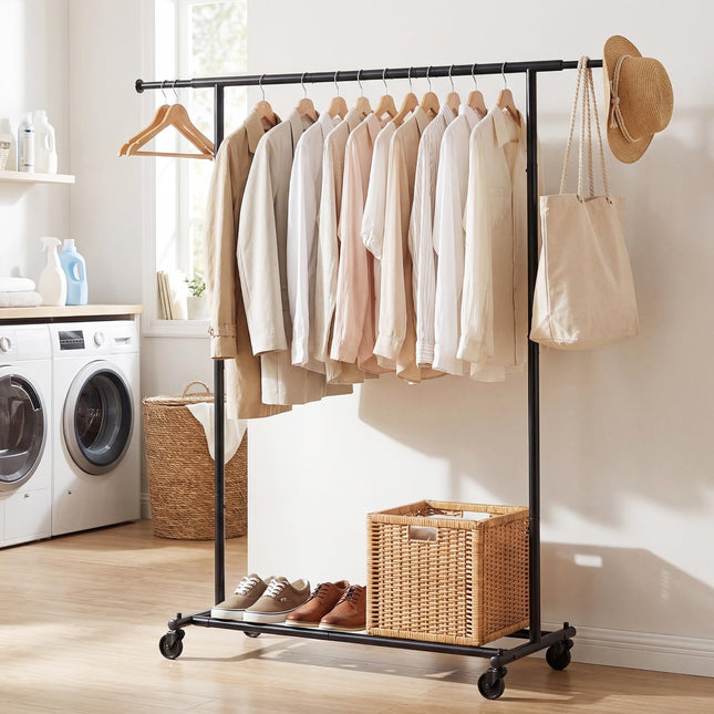 Dreamade Extendable Heavy-Duty Rolling Clothing Rack with Wheels