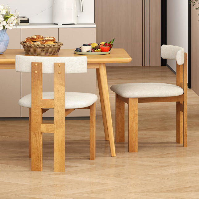 Dreamade Modern Upholstered Accent Side Chairs with Curved Backrest