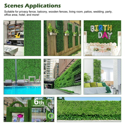 Dreamade 12PCS 20x20inch Artificial Boxwood Panels Garden Privacy Fence Screen