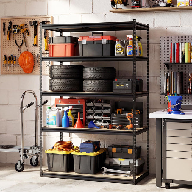 Dreamade 5-Tier Metal Storage Shelves Heavy Duty Garage Shelving Units(1/2/3/4,48" W x 24" D x 72" H)