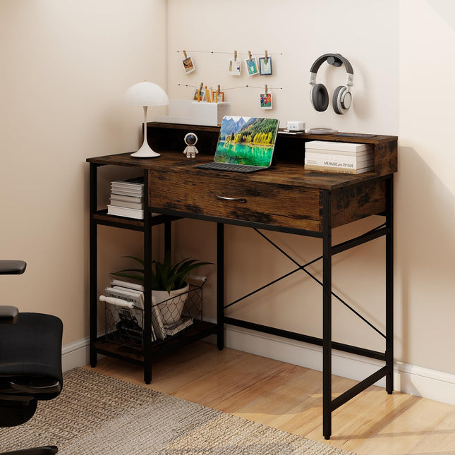 Dreamade Computer Desk with Monitor Shelf