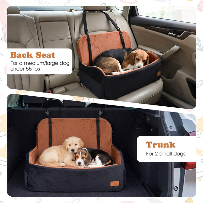 Dreamade Orthopedic Dog Car Seat for Medium Dogs up to 55 lbs (32'' x 21'' x 18'')