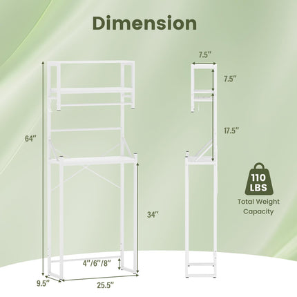 Dreamade 3-Tier Over The Toilet Storage 64" Tall Freestanding Space Saver Bathroom Shelves