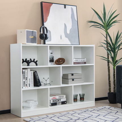 8 Cube Bookcase, Freestanding 3-Tier Open Bookshelf - Dreamade