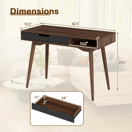 Dreamade Mid Century Modern Desk 42.5" Vintage Computer Desk