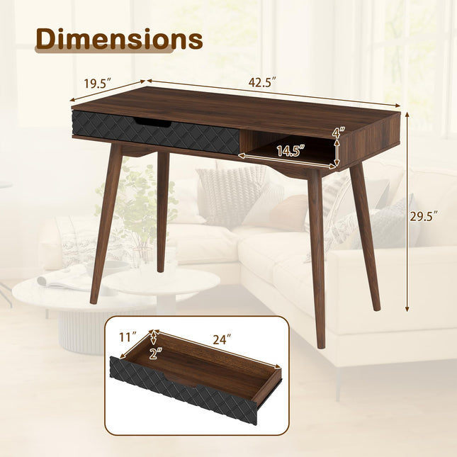 Dreamade Mid Century Modern Desk 42.5" Vintage Computer Desk