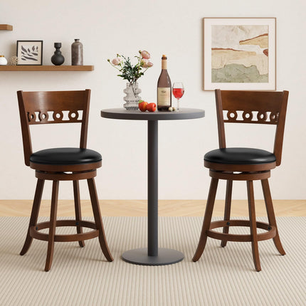 Dreamade Swivel Bar Stools, Counter Height Bar Chairs with Back