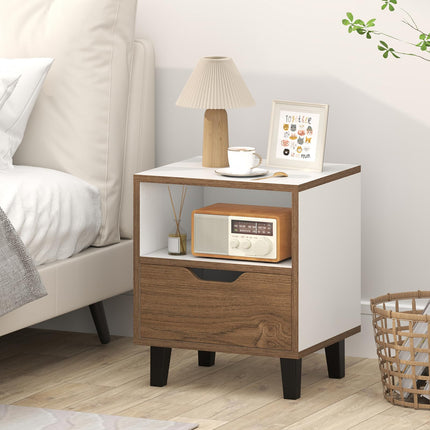 Dreamade Mid Century Modern Nightstand with Metal Legs