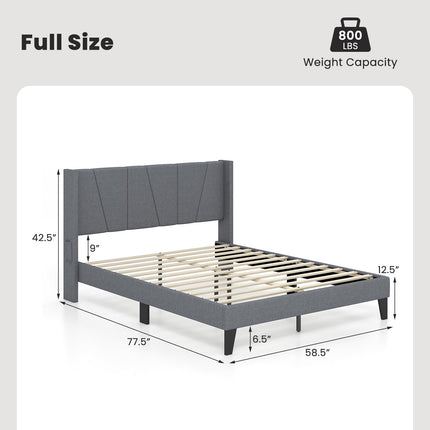 Dreamade Queen/Full SizeBed Frame with Wingback Headboard