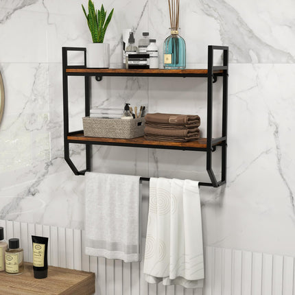 Dreamade Wall Mounted Bathroom Shelves with Towel Bar