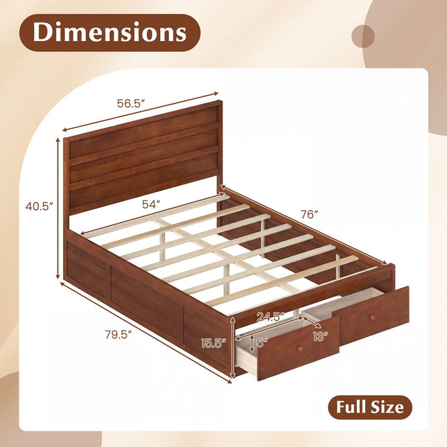 Dreamade Bed Frame with Storage Drawers