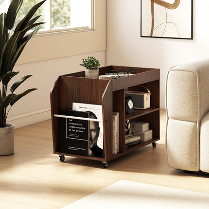 Dreamade Rolling End Table with Storage