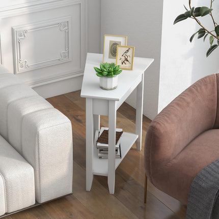 Triangle Side Table with Storage Shelf - Dreamade