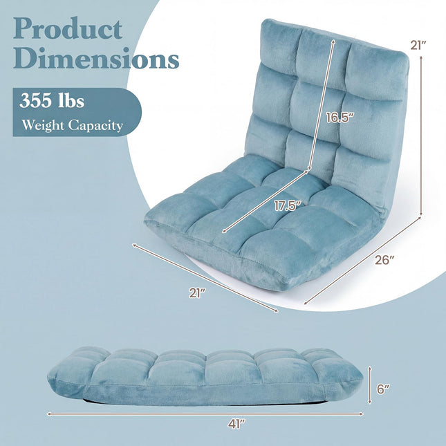 Dreamade Folding Floor Chair with Back Support & 14 Adjustable Position