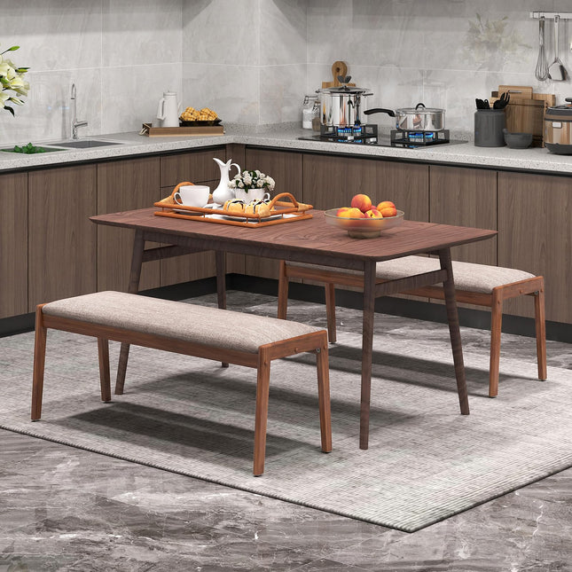 Dreamade 45" Upholstered Entryway Bench with Rubber Wood Legs and Fabric Padded Seat