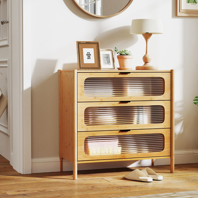 Dreamade Bamboo 3-Drawer Storage Cabinet