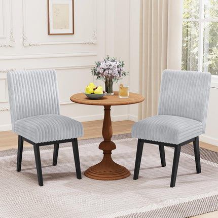 Dreamade Fabric Upholstered Channel Tufted Kitchen Chair w/ 6" Thick Padded Seat & Backrest