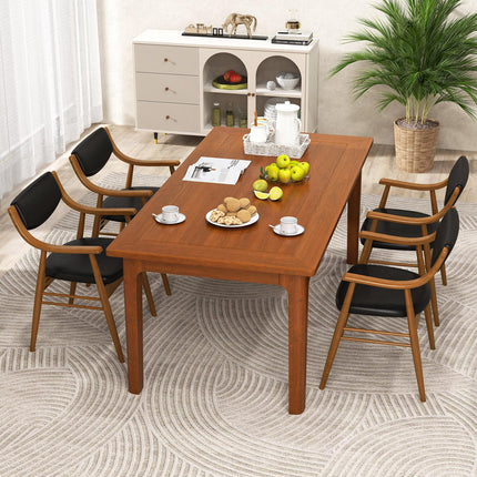 Dreamade Wooden Dining Chairs Set of 2/4, PU Leather Upholstered Kitchen Chairs w/Padded Seat & Back