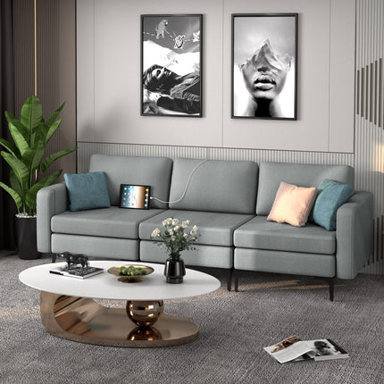 Dreamade 3 Seat Sectional Sofa Couch, 94.5" L Modular Sleeper