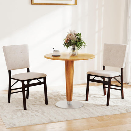 Dreamade Foldable Dining Chair Set of 2/4 Armless Kitchen Chair with Padded Seat and Tilt Backrest