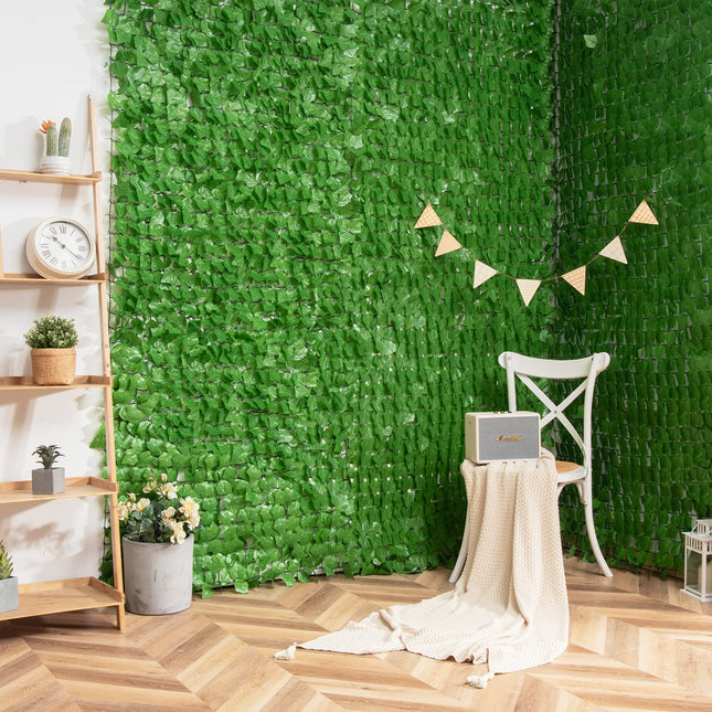 Dreamade 118" x 39.4" Artificial Hedges Fence Faux Ivy Vine Greenery Wall