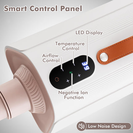 Dreamade Dog Dryer, Dog Hair Dryer with Adjustable Air Speed and Temperature Control, 4 Nozzles, Negative Ion Function