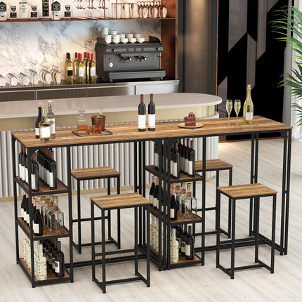 Dreamade 3-Piece Dining Table Set for 2 Bar-Height Kitchen Table with 2 Stools