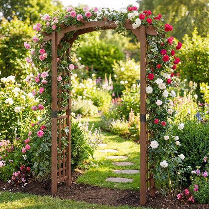 Dreamade 7.5FT Wood Garden Arbor Trellis for Climbing Plants
