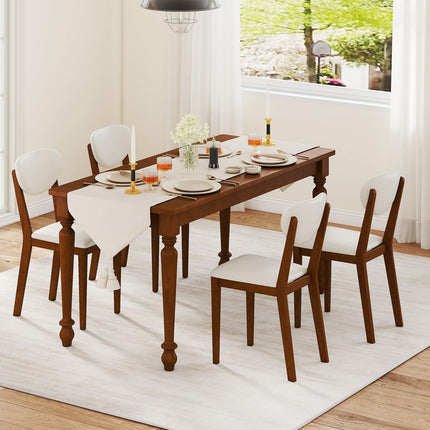 Dreamade Sherpa Dining Chairs Set of 4 Modern Kitchen Chair w/Rubber Wood Legs