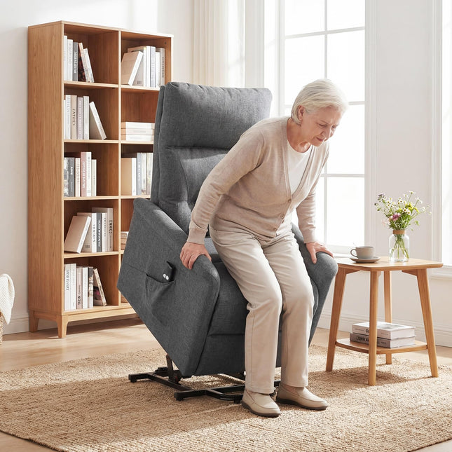 Dreamade Electric Recliner Sofa w/Remote Control & Side Storage Pocket for Elderly