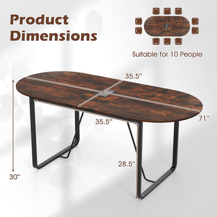 Dreamade 71" Conference Table with Cable Management Grommet