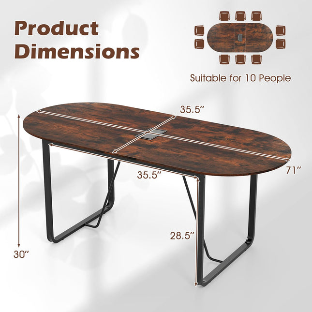 Dreamade 71" Conference Table with Cable Management Grommet