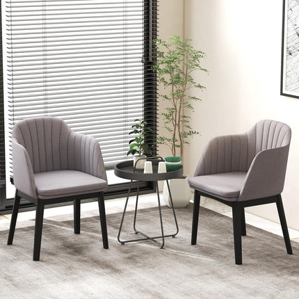 Dreamade Modern Dining Chairs, Upholstered Velvet Accent Chairs w/Curved Backrests & Rubber Wood Legs