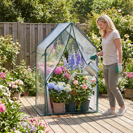 Dreamade Mini Outdoor Portable Green House with Sturdy Metal Frame