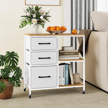 Dreamade 3 Drawer Mobile File Cabinet with Charging Station