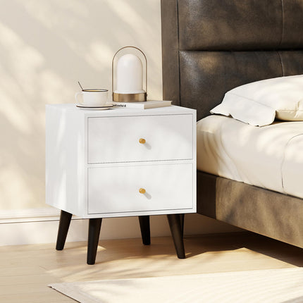 Dreamade Night Stand with 2 Drawers Mid Century Modern Bedside Table