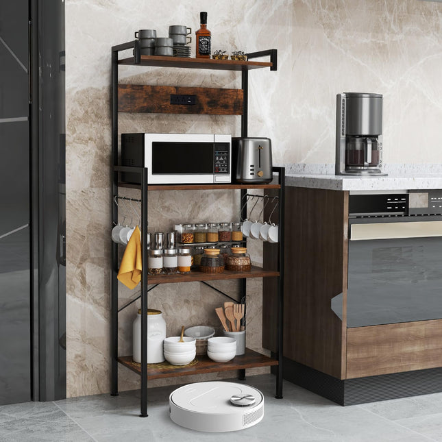 Dreamade Bakers Rack with Storage 4 Tiers Shelf