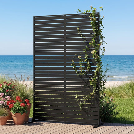 Dreamade 72''H x 48''W Freestanding Metal Privacy Screen with Stable Legs
