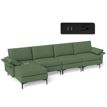Dreamade 130.5" L Convertible Sofa Couch, Sectional Sleeper