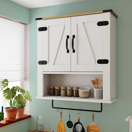 Dreamade Above Toilet Bathroom Wall Cabinet with Towel Bar