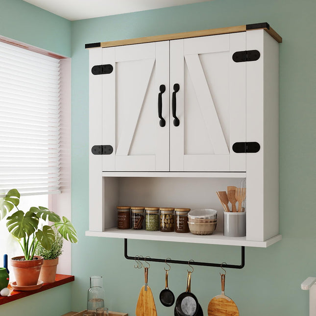 Dreamade Above Toilet Bathroom Wall Cabinet with Towel Bar