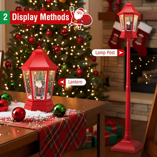 Dreamade 2-in-1 Musical Lamp Post & Snow Globe Lantern (Snowing Santa)