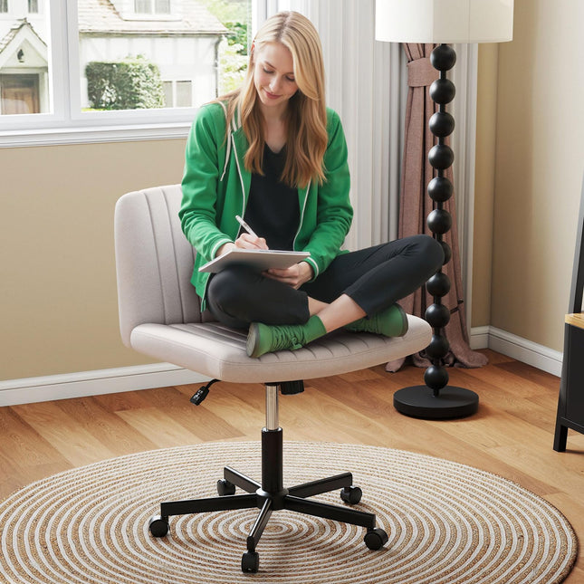 Dreamade Armless Cross Legged Office Chair for Home