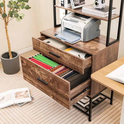 Dreamade Tall 2-Drawer File Cabinet - Filing Cabinet